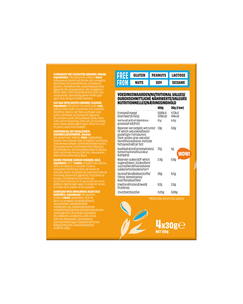 Chewy Oat Bar Salted Caramel 4*30g
