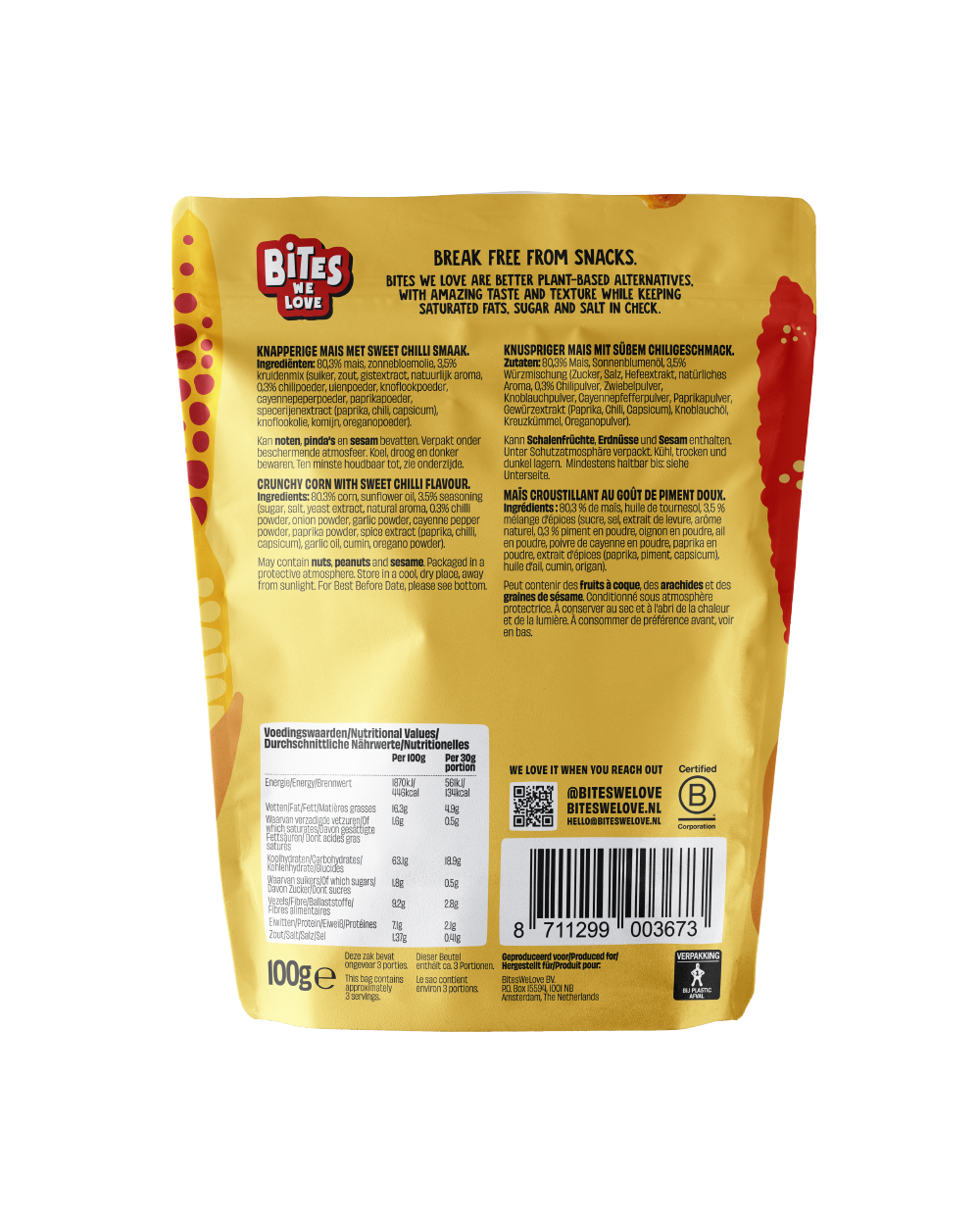 Crunchy Corn Sweet Chilli 100g