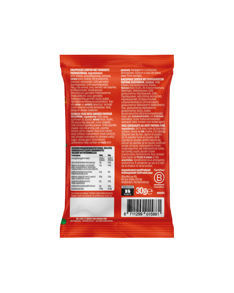 Crunchy Peas Smoked Paprika 30g 